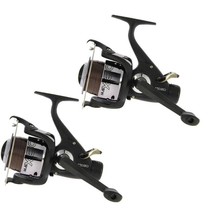 2 x Carp Runner Reels Carp Fishing Reels Max60 Spooled with 10lb Line - NGT Tackle Shop