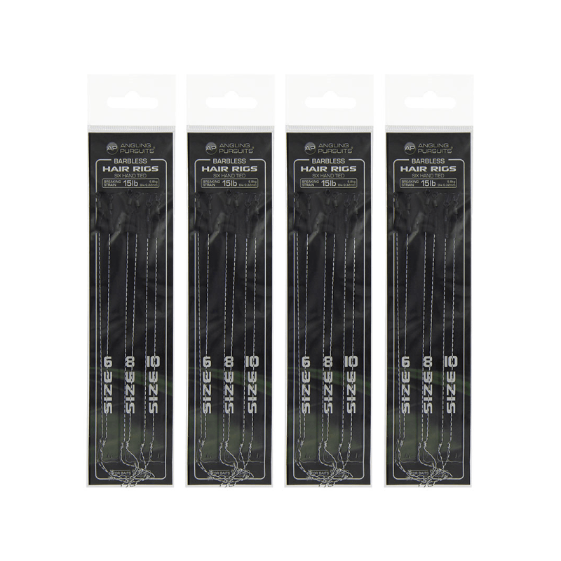 Carp Fishing Barbless Hair Rigs - Mixed Pack of 24 Hair Rigs sizes 6, 8, 10 - 2 - NGT Tackle Shop