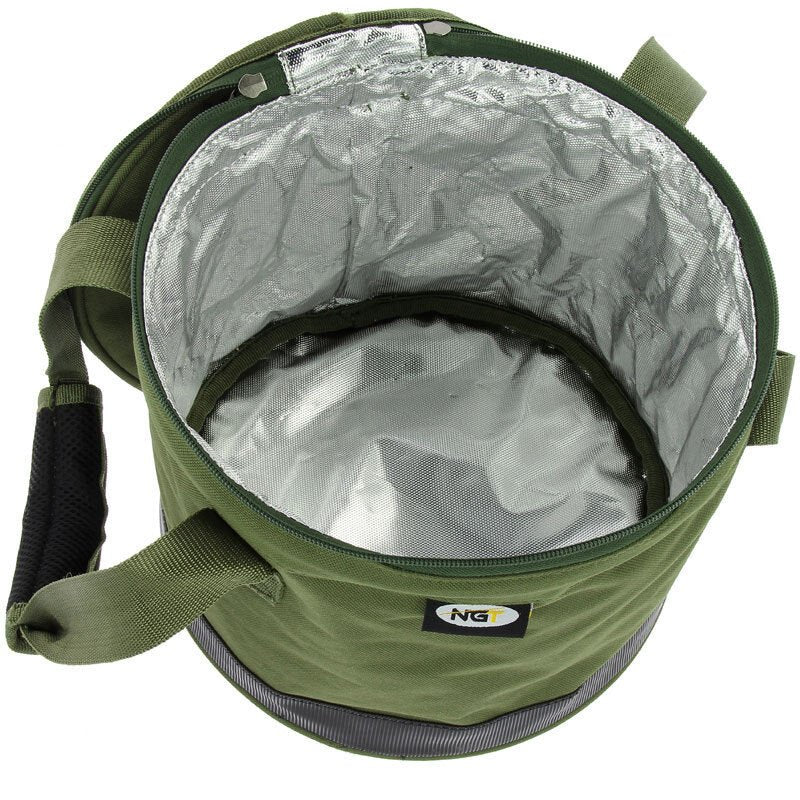 NGT Bait Bin Collapsible Bucket with Handles For Boilies Pellets Carp Fishing - NGT Tackle Shop