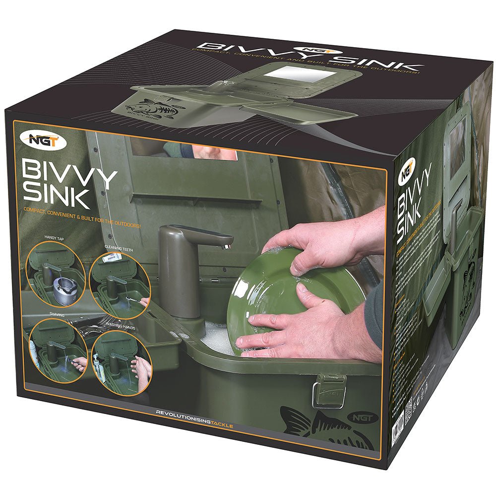 NGT Bivvy Sink with Auto Tap - 12 - NGT Tackle Shop