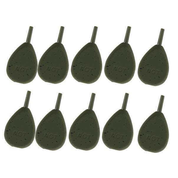 NGT CARP FISHING LEADS 1.50 - 3.0oz INLINE FLAT PEAR 5 - 10 PACK WEIGHTS LEAD - NGT Tackle Shop