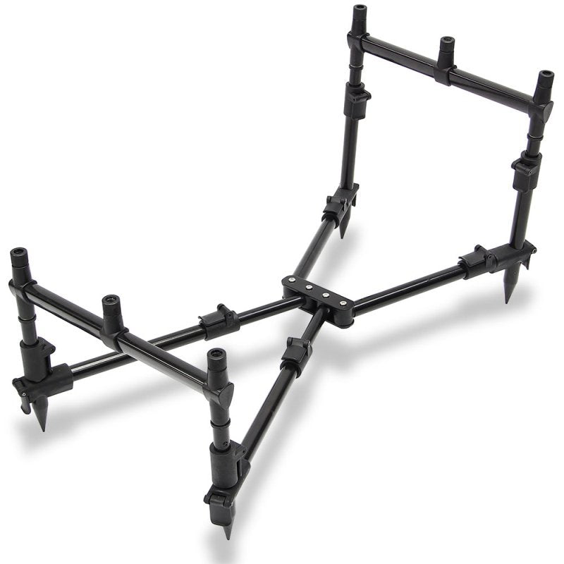 NGT Carp Fishing Rod Pod Nomad Mk2 Compact Black With Bank Sticks & Buzz Bars - NGT Tackle Shop