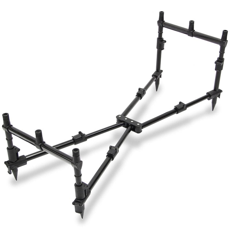 NGT Carp Fishing Rod Pod Nomad Mk2 Compact Black With Bank Sticks & Buzz Bars - NGT Tackle Shop
