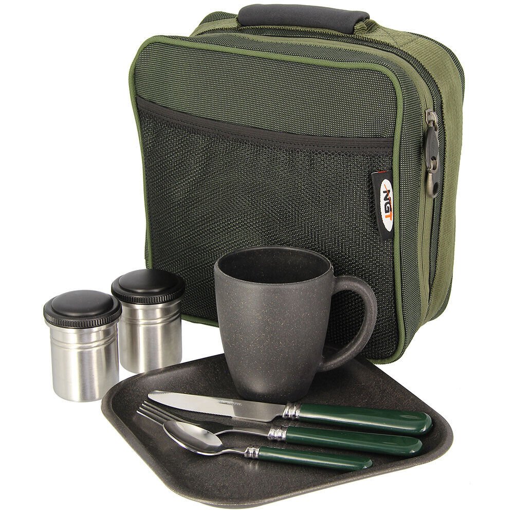 NGT Cutlery Cup Plate Set In Case Solo Session Kit (222) - NGT Tackle Shop