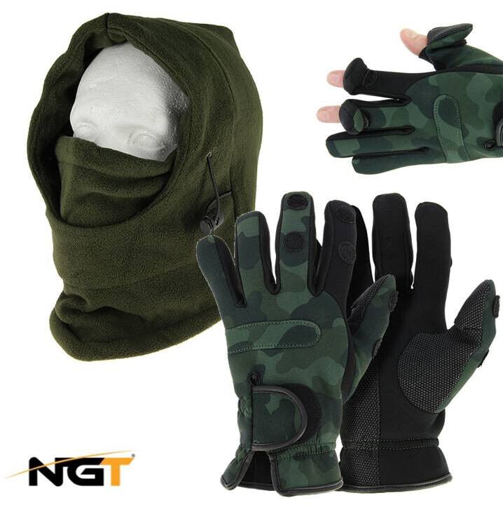 NGT Fishing Gloves and Fleece Lined Snood - All Sizes - NGT Tackle Shop