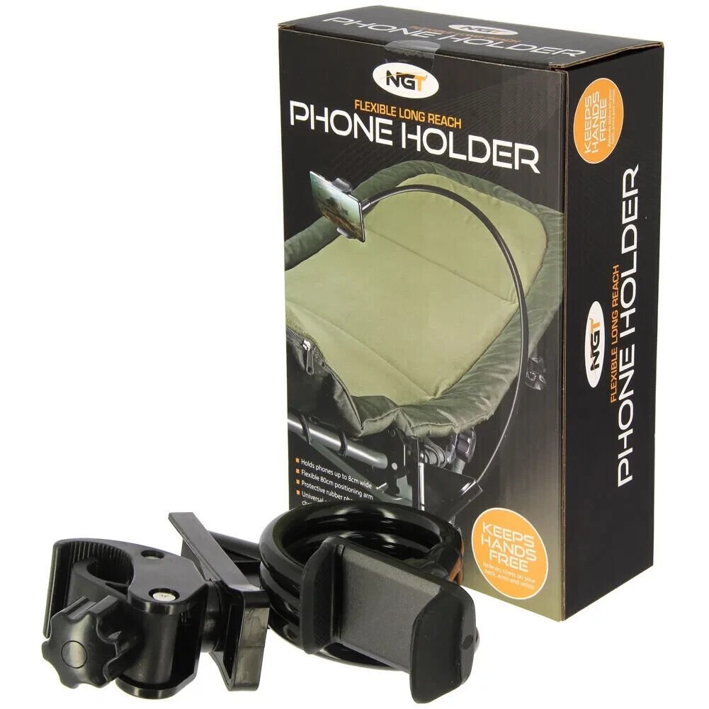 NGT Phone Holder with Carp Fishing Chair Bedchair Adaptor and Flexible Arm - NGT Tackle Shop