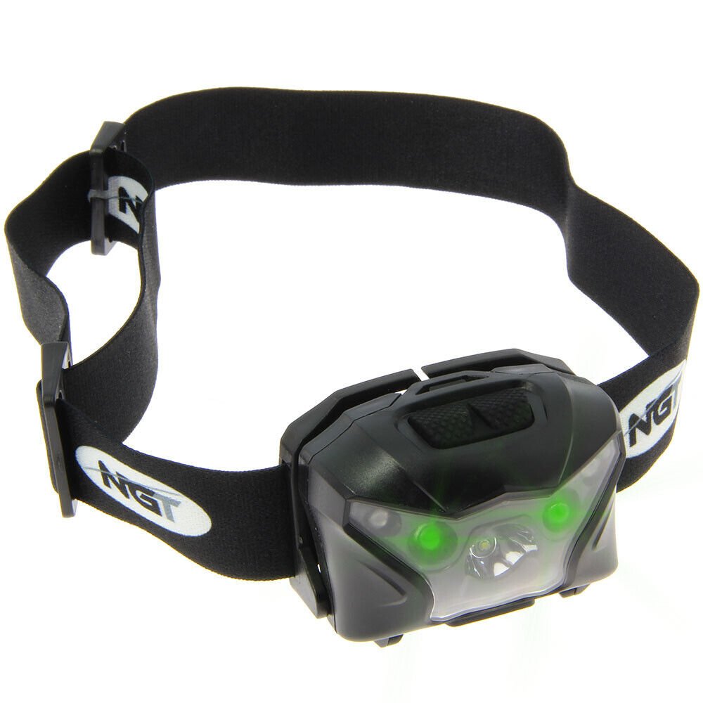 NGT XPR Head Torch Fishing Red Green White Light 140 Lumens Rechargeable Cree - NGT Tackle Shop