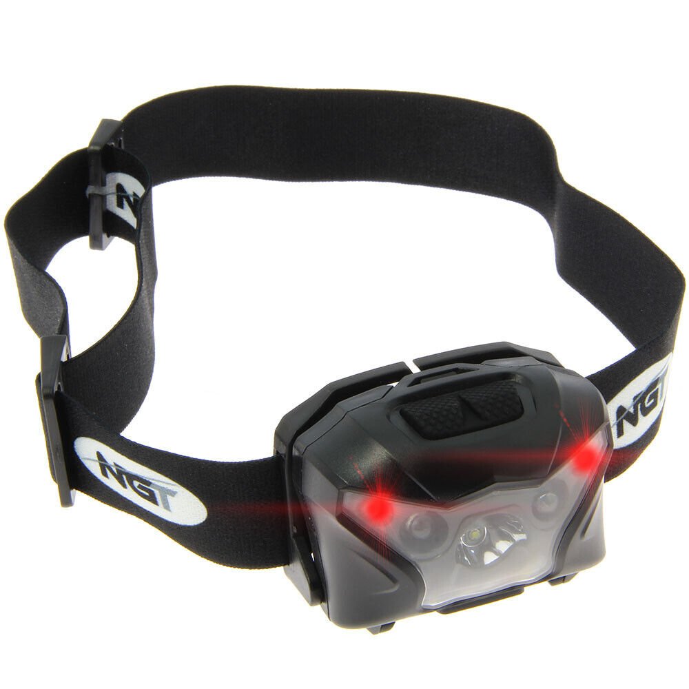 NGT XPR Head Torch Fishing Red Green White Light 140 Lumens Rechargeable Cree - NGT Tackle Shop