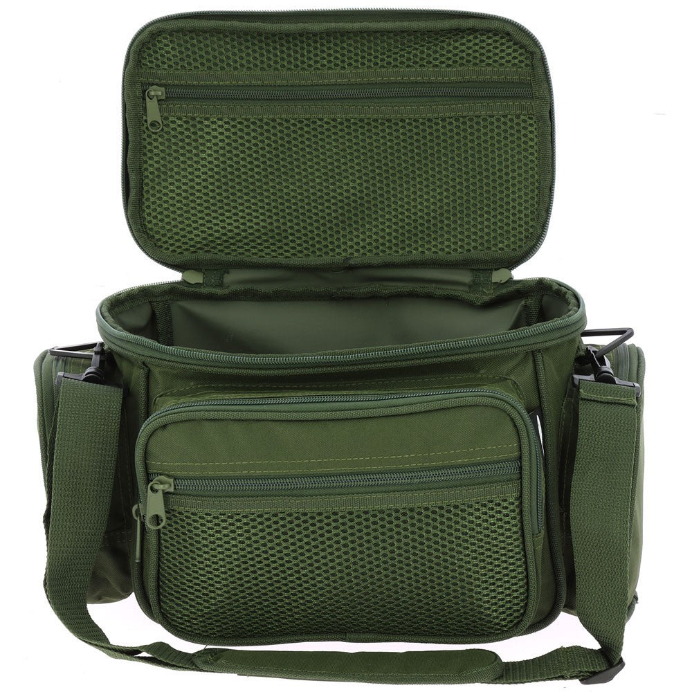 NGT Fishing Tackle Bag Small Holdall Green Carp Multi Pocket Carryall Stalking