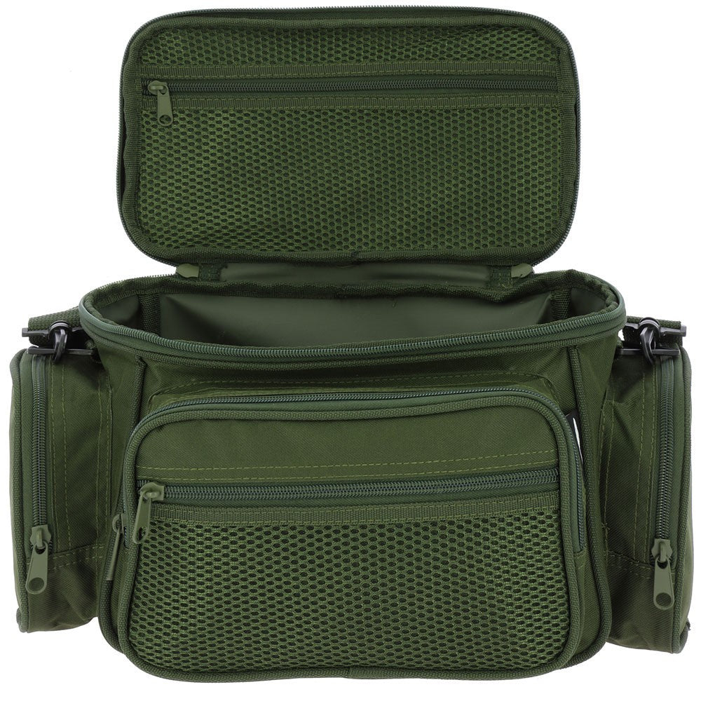 NGT Fishing Tackle Bag Small Holdall Green Carp Multi Pocket Carryall Stalking