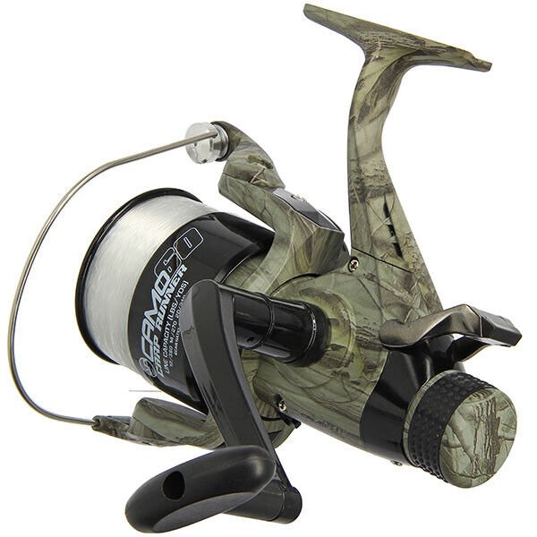 2 x Carp Fishing Reels Camo 60 Carp Runner Reel 3BB Spooled with 12lb Line - NGT Tackle Shop