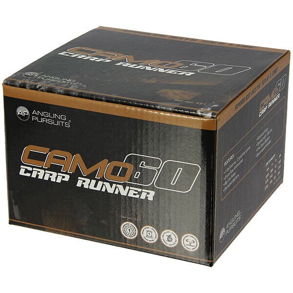 2 x Carp Fishing Reels Camo 60 Carp Runner Reel 3BB Spooled with 12lb Line - NGT Tackle Shop