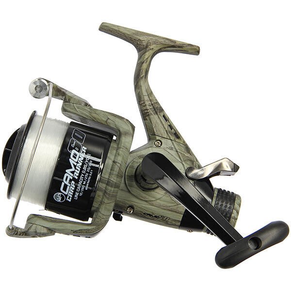 2 x Carp Fishing Reels Camo 60 Carp Runner Reel 3BB Spooled with 12lb Line - NGT Tackle Shop