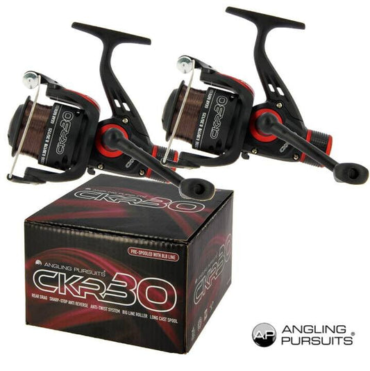 2 x CKR 30 Fishing Reels Float Feeder Spinning Match Reel Loaded with 8lb LineNGT Tackle Shop