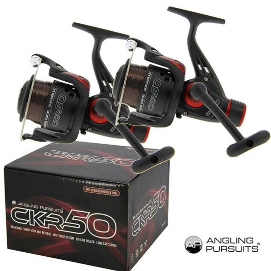 2 x CKR 50 Fishing Reels Float Feeder Spinning Match Reel Loaded with 8lb Line - NGT Tackle Shop