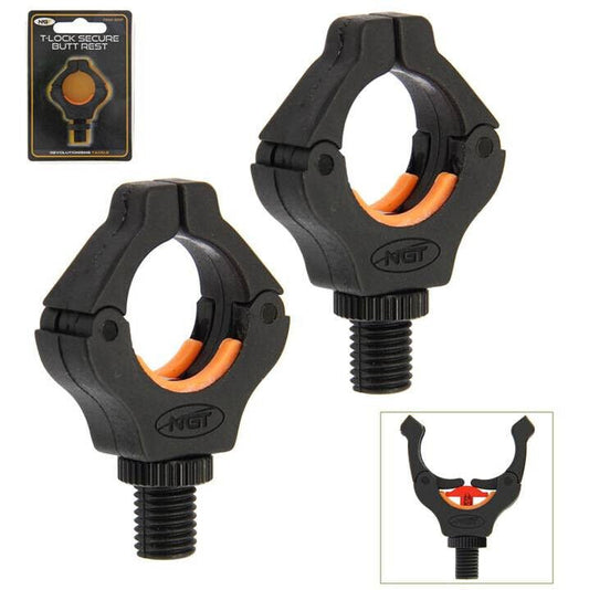 2 x NGT T Lock Rod Butt Rest Carp Fishing Magnetic Fully Locking Rod upto 22mm - NGT Tackle Shop
