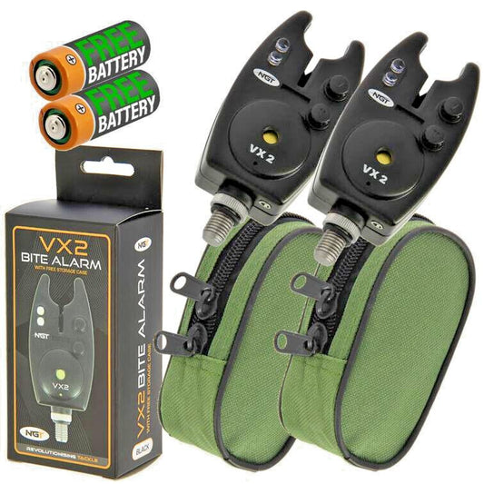 2 x NGT VX2 Bite Alarms Volume & Tone Control Carp Fishing - NGT Tackle Shop