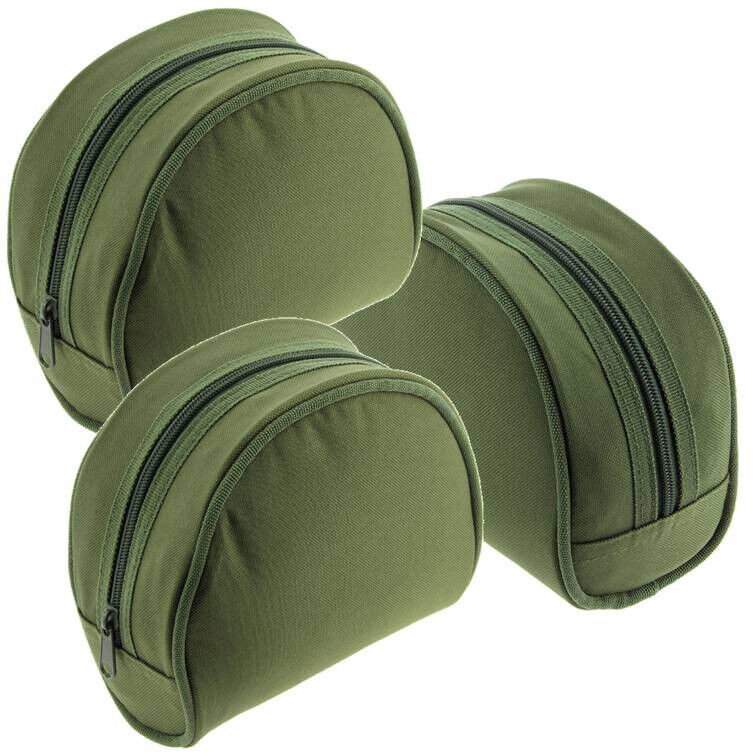 3 x NGT Fishing Reel Cases Pouch Green Carp Coarse Fishing Reels Case - NGT Tackle Shop