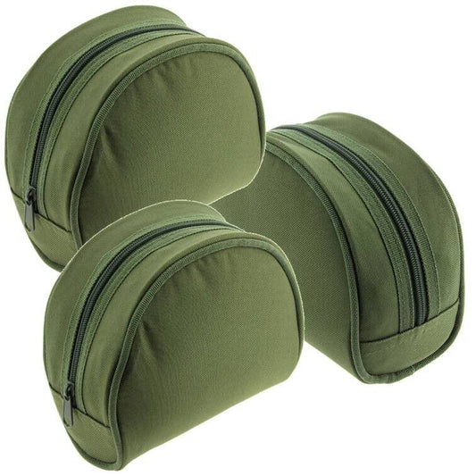 3 x NGT Fishing Reel Cases Pouch Green Carp Coarse Fishing Reels Case - NGT Tackle Shop