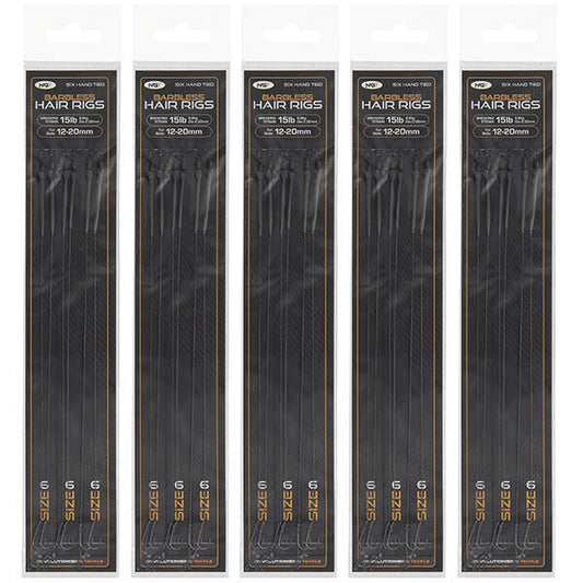 30 X NGT Barbless Hair Rigs Carp fishing Rigs Tackle to 15lb Braid - Choose Size - NGT Tackle Shop