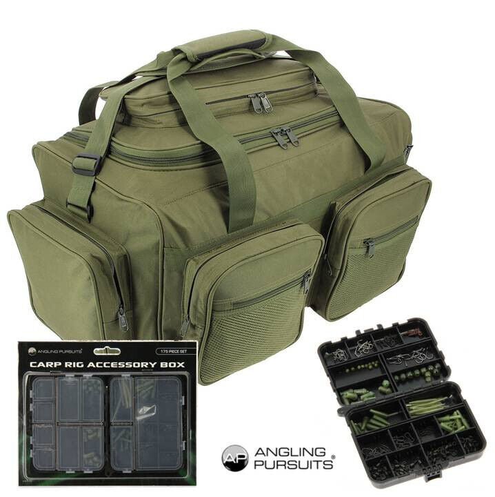 Carp Fishing Bag Holdall with 175pc Carp Rig Terminal Tackle Bit Box Set - NGT Tackle Shop