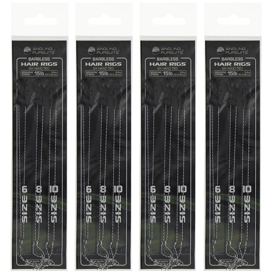 Carp Fishing Barbless Hair Rigs - Mixed Pack of 24 Hair Rigs sizes 6, 8, 10 - 1 - NGT Tackle Shop