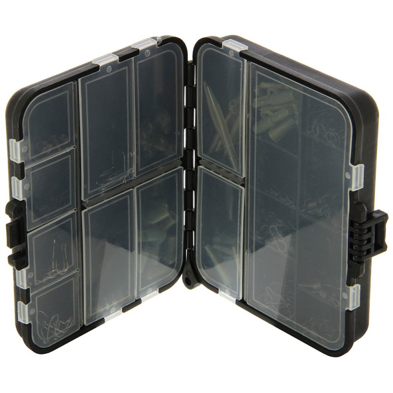 Fishing Terminal Tackle Carp Rig Accessory Box 175pc Hooks Beads Swivels Clips - NGT Tackle Shop