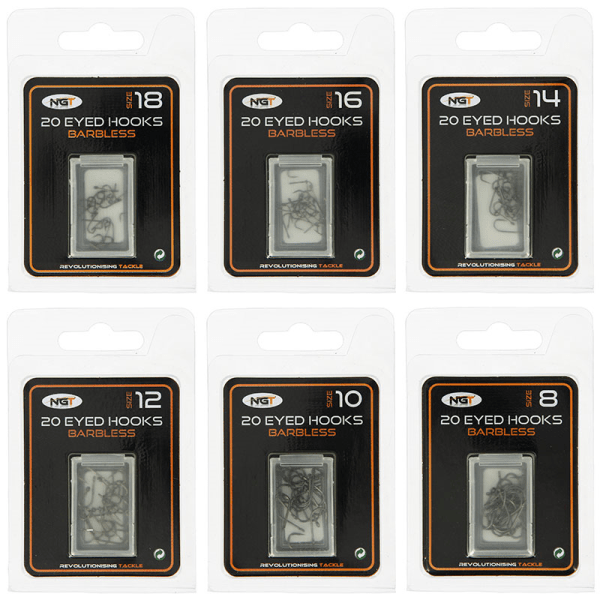 NGT 120 Fishing Hooks Barbless Mixed Set - NGT Tackle Shop