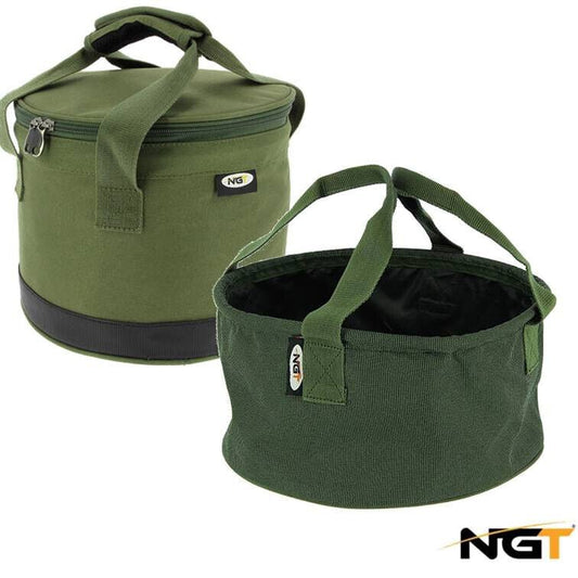NGT Bait Fishing Bucket Bin with Groundbait Bowl for Boilies Pellets Carp Bait - NGT Tackle Shop