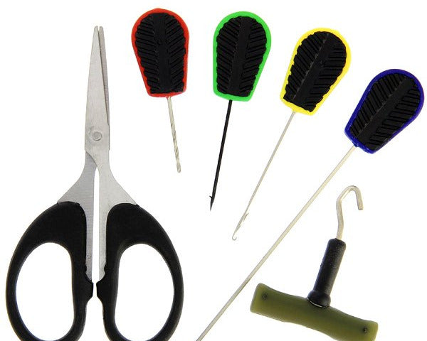 NGT BAITING NEEDLE TOOL SET BRAID SCISSORS KNOT PULLER CARP FISHING 6PC - NGT Tackle Shop
