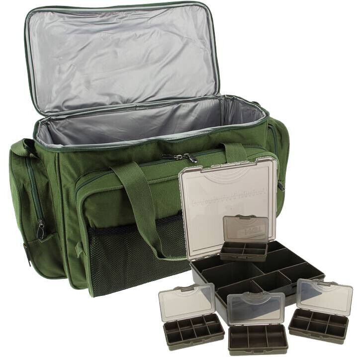 NGT Carp Fishing Bag Carryall Holdall With Tackle Box Bit Boxes Green 709 NGT Tackle Shop 937054