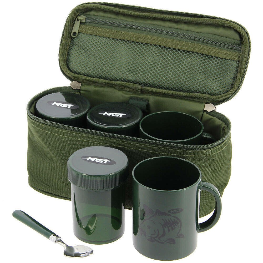 NGT Carp Fishing Kettle Brew Kit Set 2 Cups 3 Pots Tea Case Camping Outdoors - NGT Tackle Shop