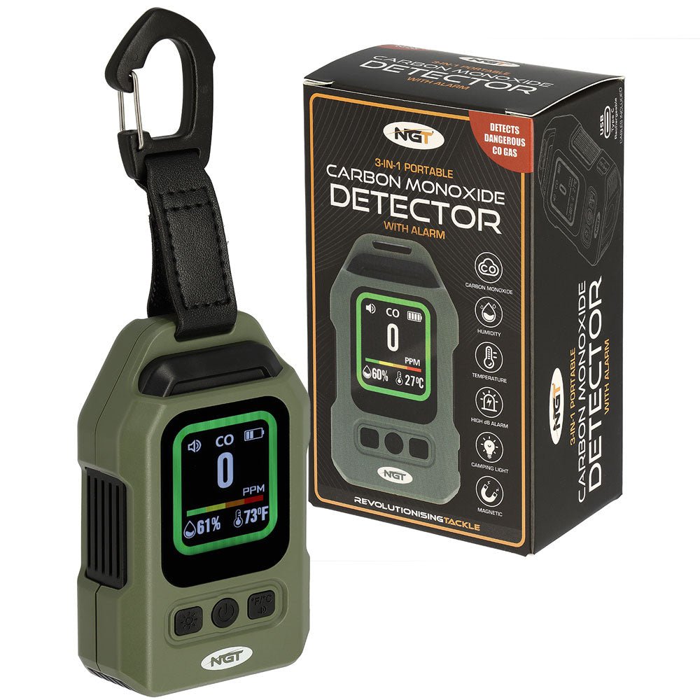 NGT CO Detector with Alarm, Thermometer and Light (787) -12 - NGT Tackle Shop