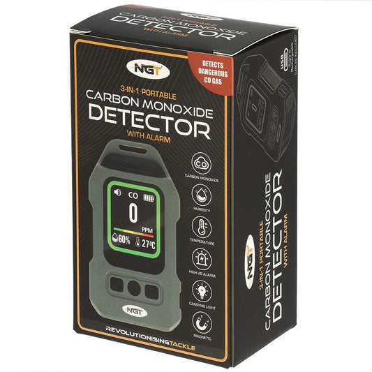 NGT CO Detector with Alarm, Thermometer and Light (787) -2 - NGT Tackle Shop