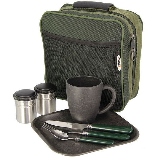 NGT Cutlery Cup Plate Set In Case Solo Session Kit (222) - NGT Tackle Shop