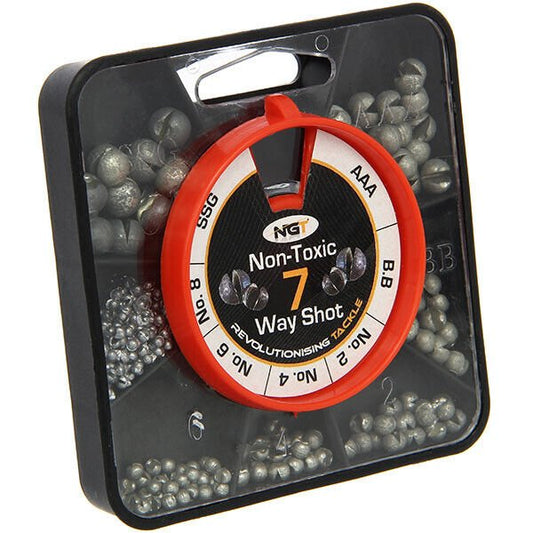 NGT Fishing Split Shot 7 Way Soft Weights Non Toxic SSG AAA BB No1 No4 No6 No8 - NGT Tackle Shop