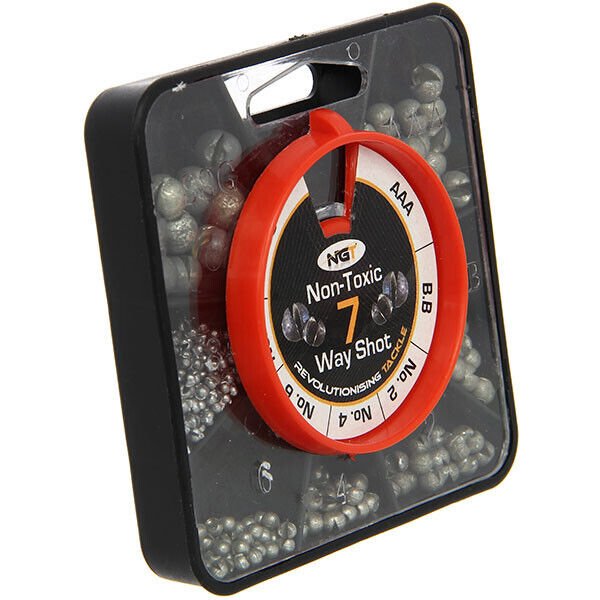 NGT Fishing Split Shot 7 Way Soft Weights Non Toxic SSG AAA BB No1 No4 No6 No8 - NGT Tackle Shop