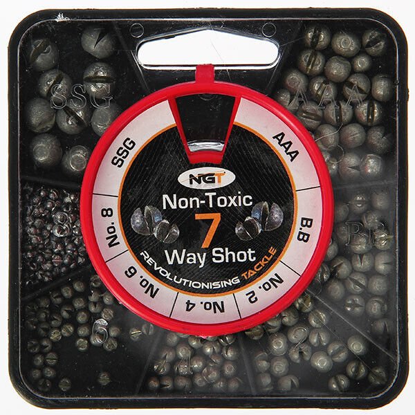 NGT Fishing Split Shot 7 Way Soft Weights Non Toxic SSG AAA BB No1 No4 No6 No8 - NGT Tackle Shop