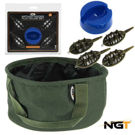 NGT Groundbait Bowl 5pc Method Feeder Mould Set Match Fishing Ground Bait Bowl - NGT Tackle Shop