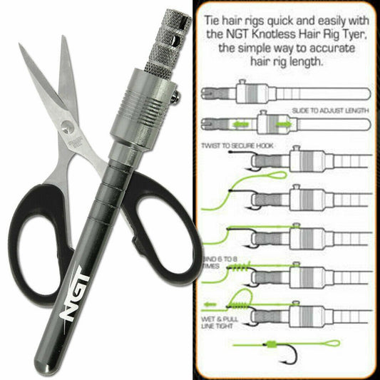 NGT Hair Rig Hook Tying Tyer Tool Braid Scissors Carp Coarse Fishing Tackle - NGT Tackle Shop