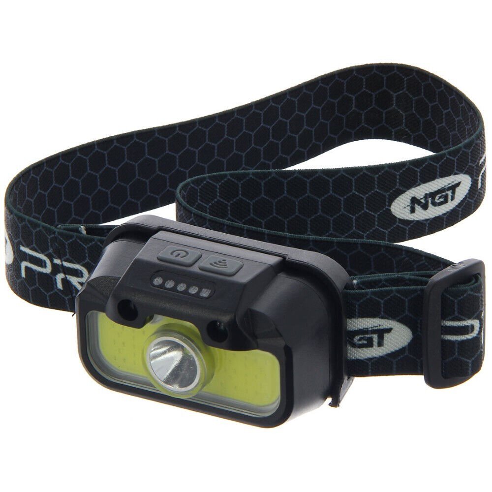 NGT Head Torch Profiler Headlamp Fishing Red Green White 330 Lms Rechargeable Sensor Beam - NGT Tackle Shop