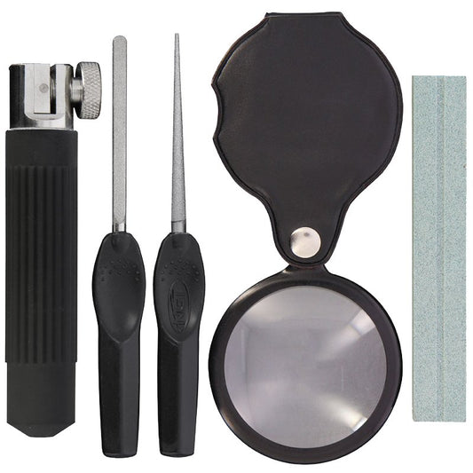 NGT Hook Sharpening Kit Clamp File Vice Tool Sharpener Stone Magnifying Glass - NGT Tackle Shop