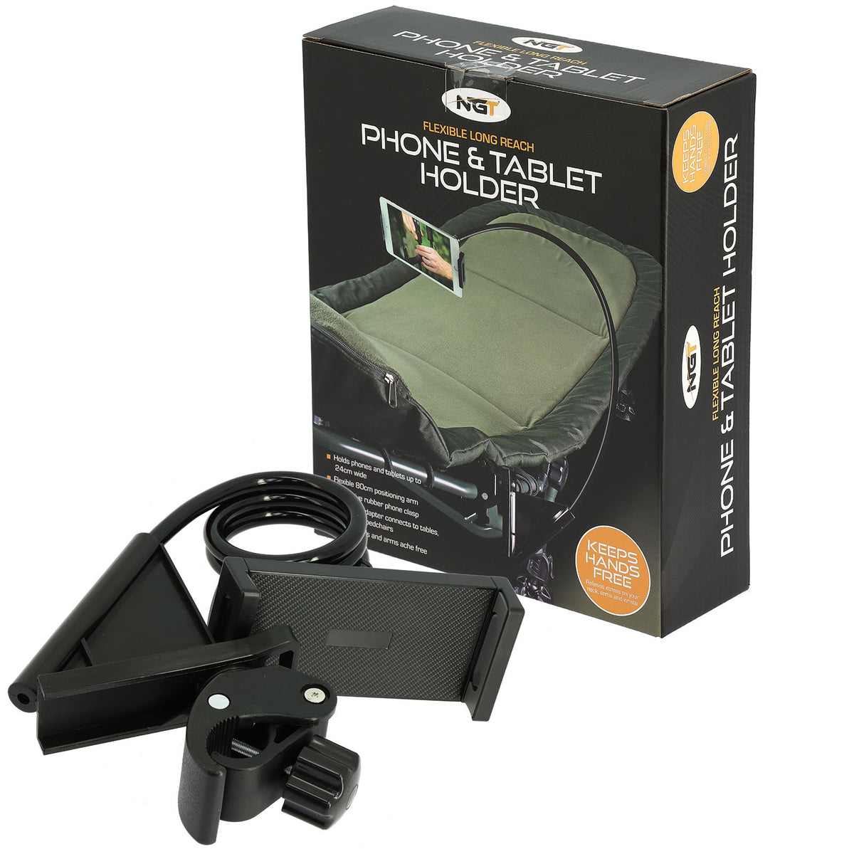 NGT Phone Tablet Holder with Chair Adaptor and Flexi Arm -2 - NGT Tackle Shop