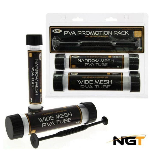 NGT Carp Fishing PVA Pack 7m Wide Tube + 7m Narrow Tube + Plunger - NGT Tackle Shop