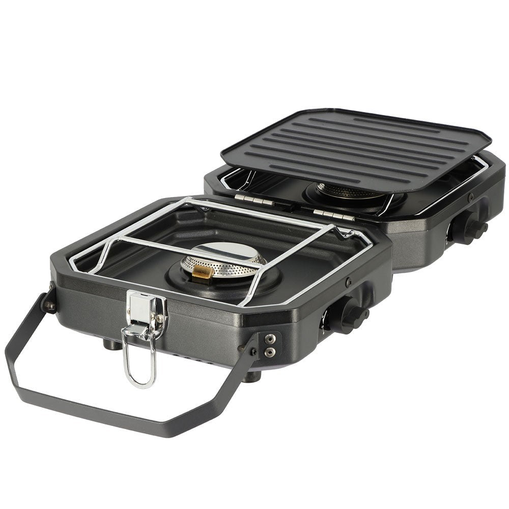 NGT XT Stove Twin Double Gas Carp Fishing Camping Cooker Griddle Plate & Case -12 - NGT Tackle Shop
