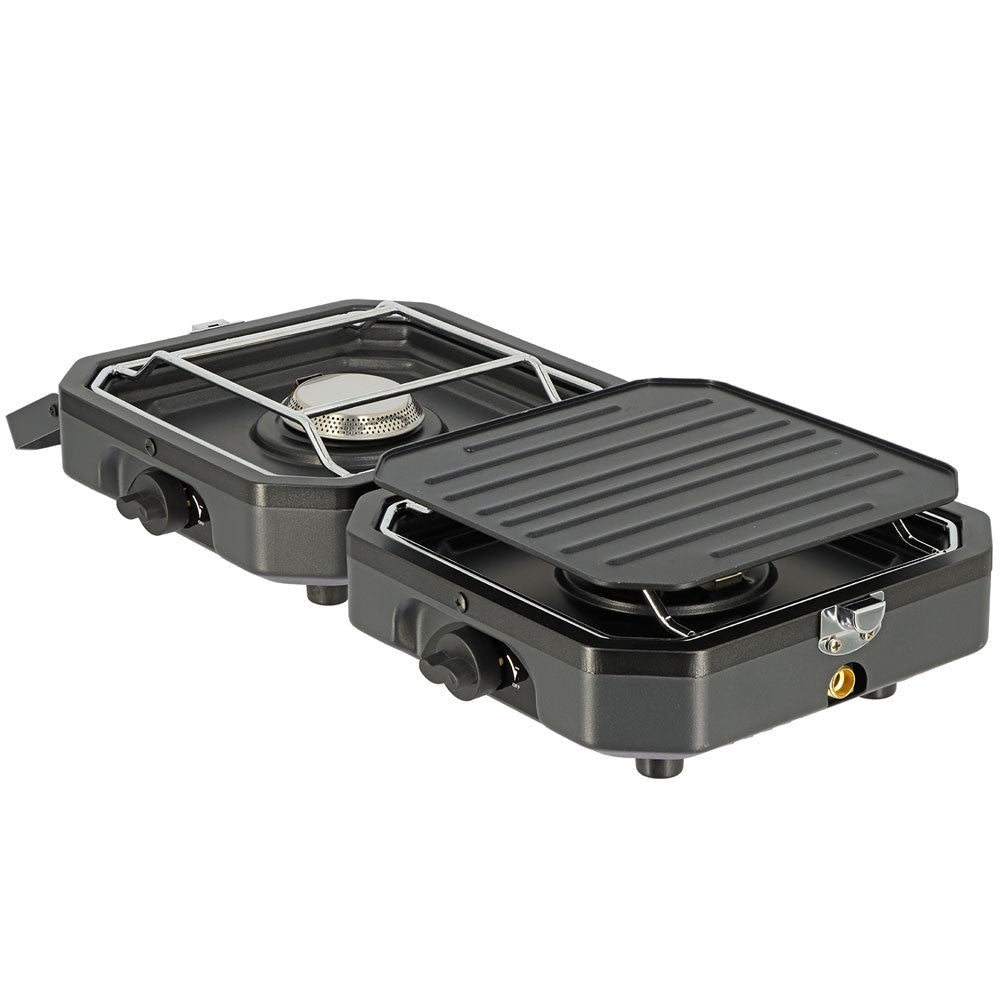NGT XT Stove Twin Double Gas Carp Fishing Camping Cooker Griddle Plate & Case -13 - NGT Tackle Shop