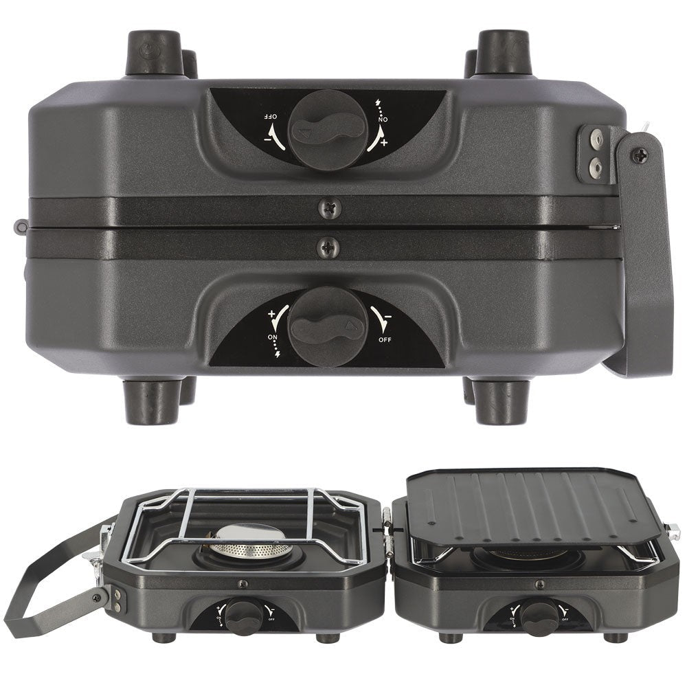 NGT XT Stove Twin Double Gas Carp Fishing Camping Cooker Griddle Plate & Case -8 - NGT Tackle Shop