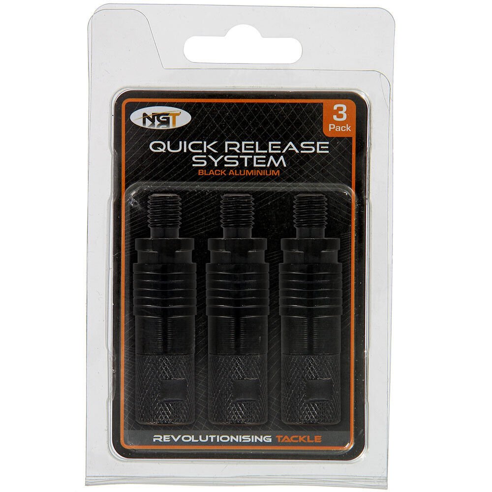 Quick Release Connectors Fishing Black X3 for Banksticks Bite Alarms Carp Tackle - NGT Tackle Shop